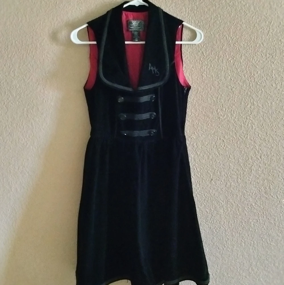 Woman's American horror story midnight hour dress size sm black velvet Goth Witc - Picture 1 of 4